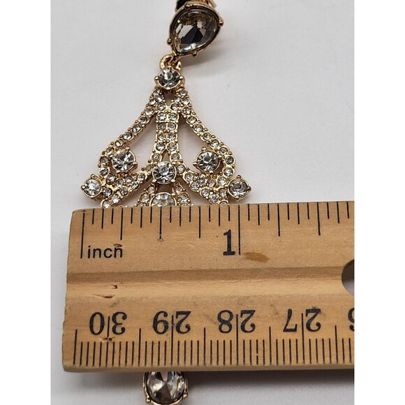 Gemma Layne Openwork Statement Drop Dangle Chandelier Earrings Gold Tone - Picture 9 of 9